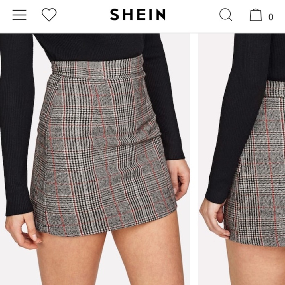 Shein plaid skirt